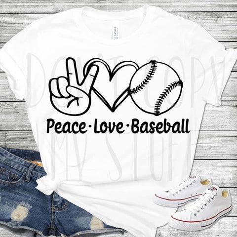 Peace Love and Baseball Screen Print - Arizona Born Screens & Things